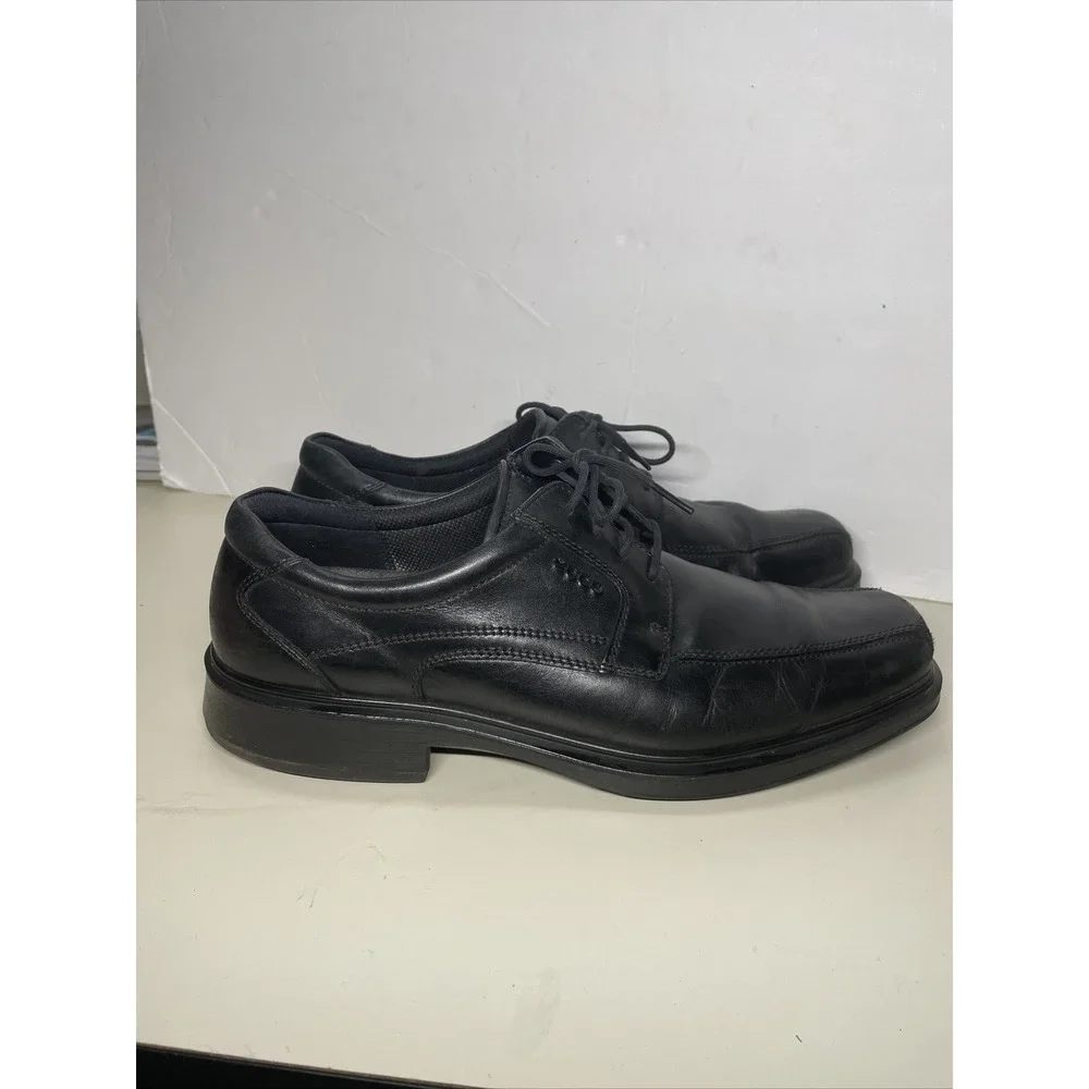 ECCO Men's Dress Shoes Size EU 47 US 13 Leather Black lace up